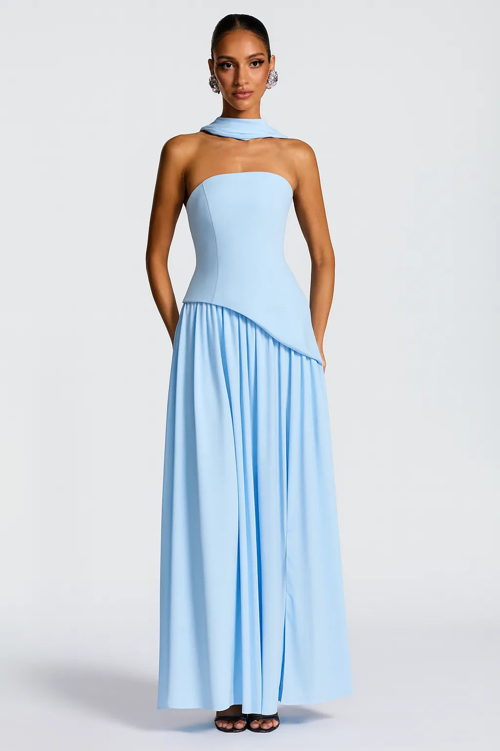 Vestido Longo Azul Marinho Bordô Allegro