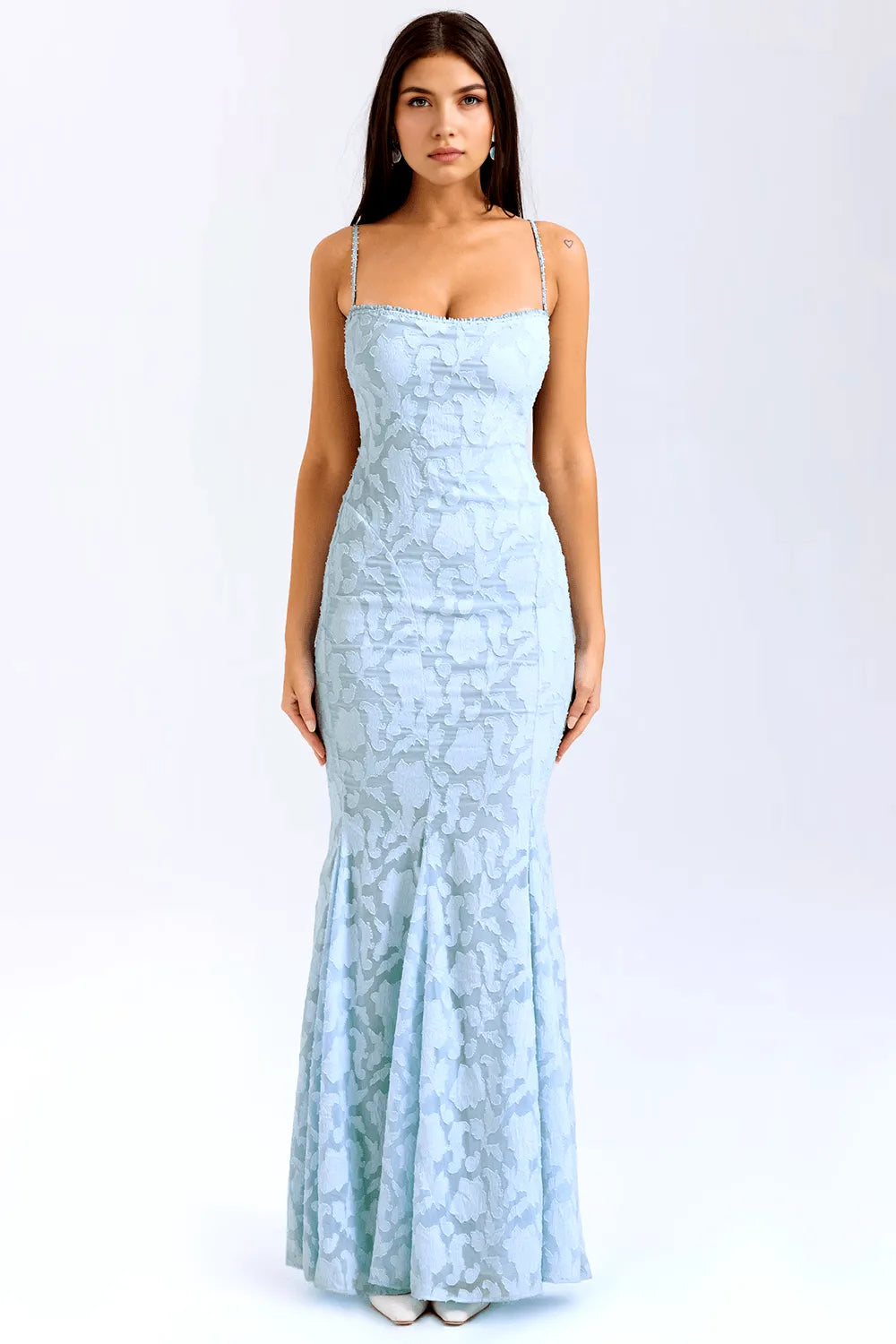 Vestido Azul-sereno Midi Bruma Celeste