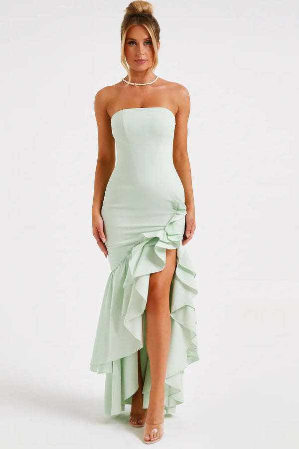 Vestido Longo Verde Cascata Imperial