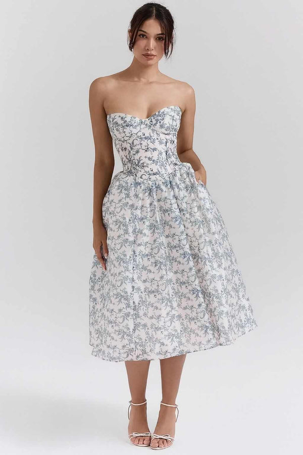 Vestido Midi Porcelana Trianon