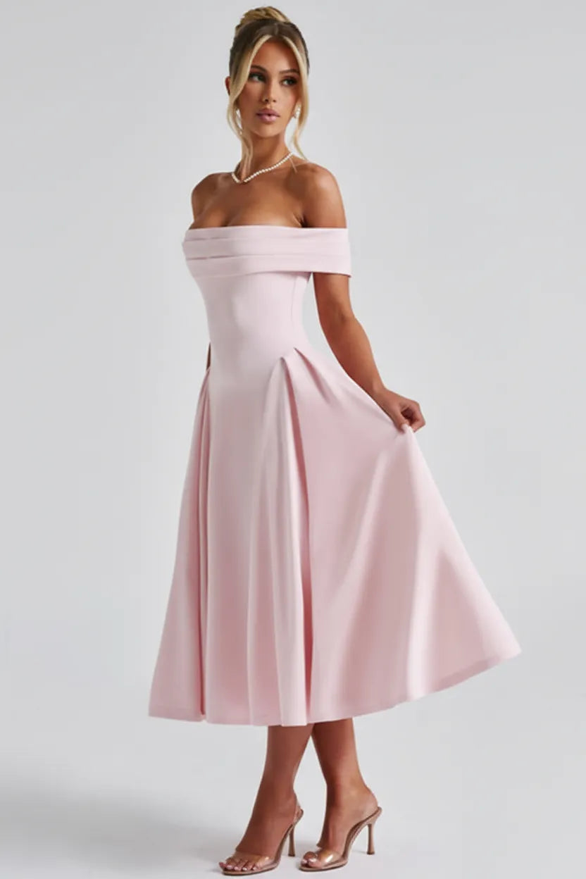 Vestido Midi Rosa Valentina