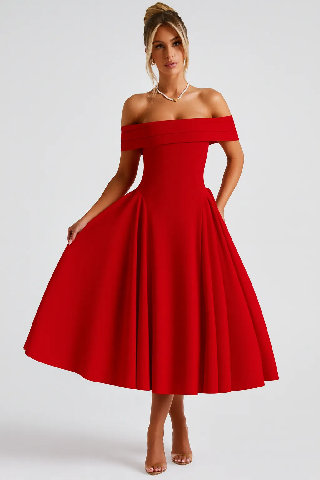 Vestido Midi Valentina Vermelho