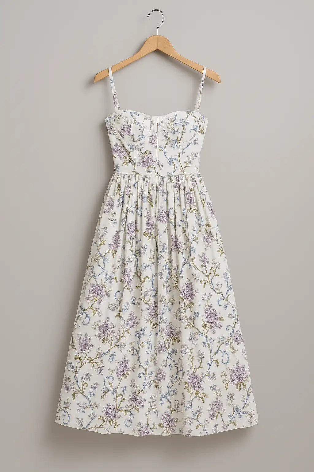 Vestido Midi branco Jardins de Lilás