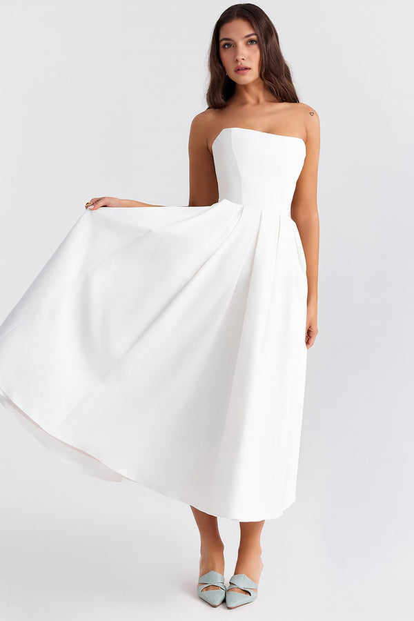 Vestido Branco Midi Atelier Éternelle