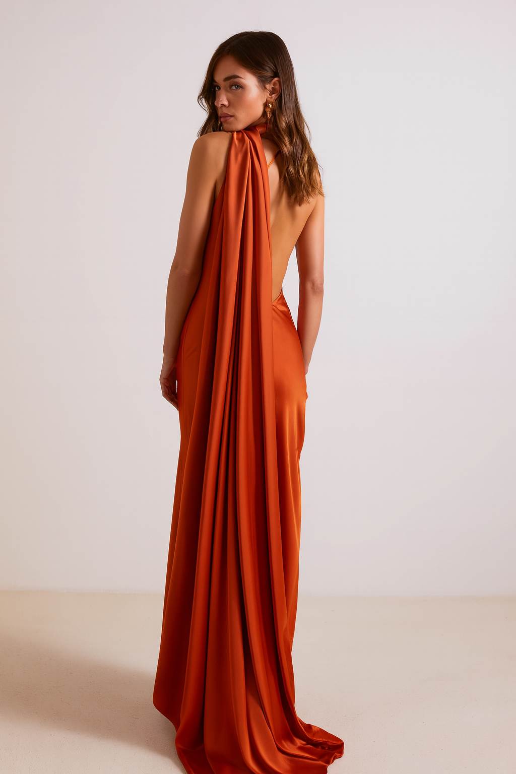 Vestido laranja Longo Terracota Majestade