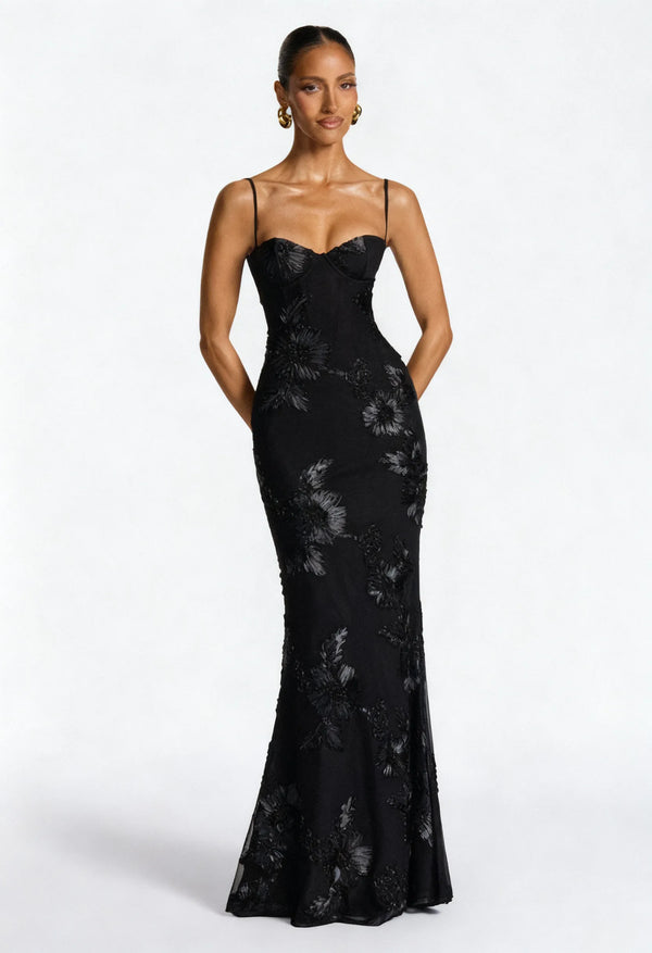 Vestido Longo Jasmim Preto