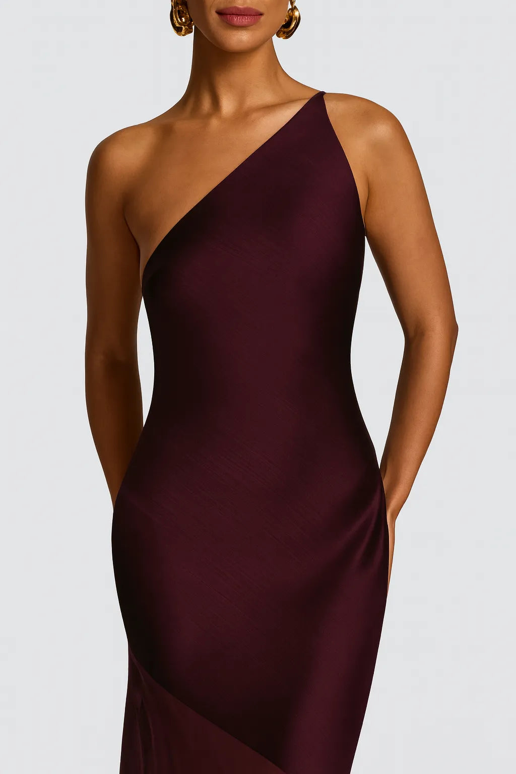 Vestido Longo Marrom Aura Diagonal