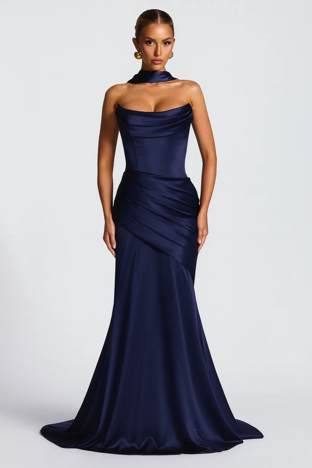 Vestido Longo Azul Formal Elegance