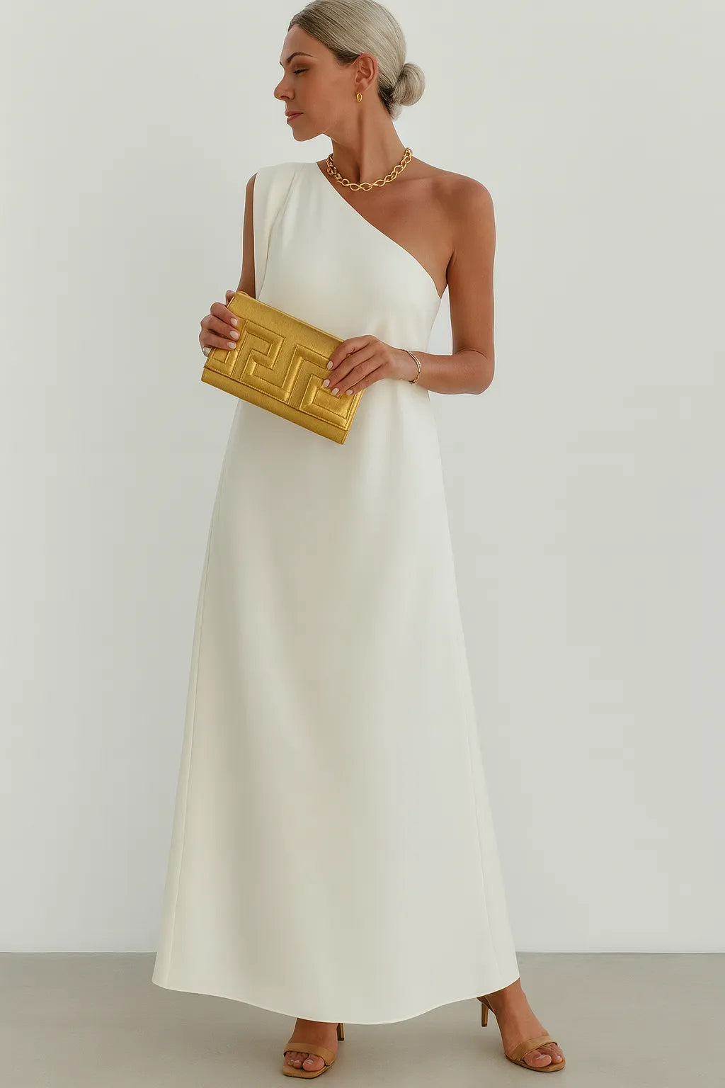 Vestido Branco Longo Egeu Marfim
