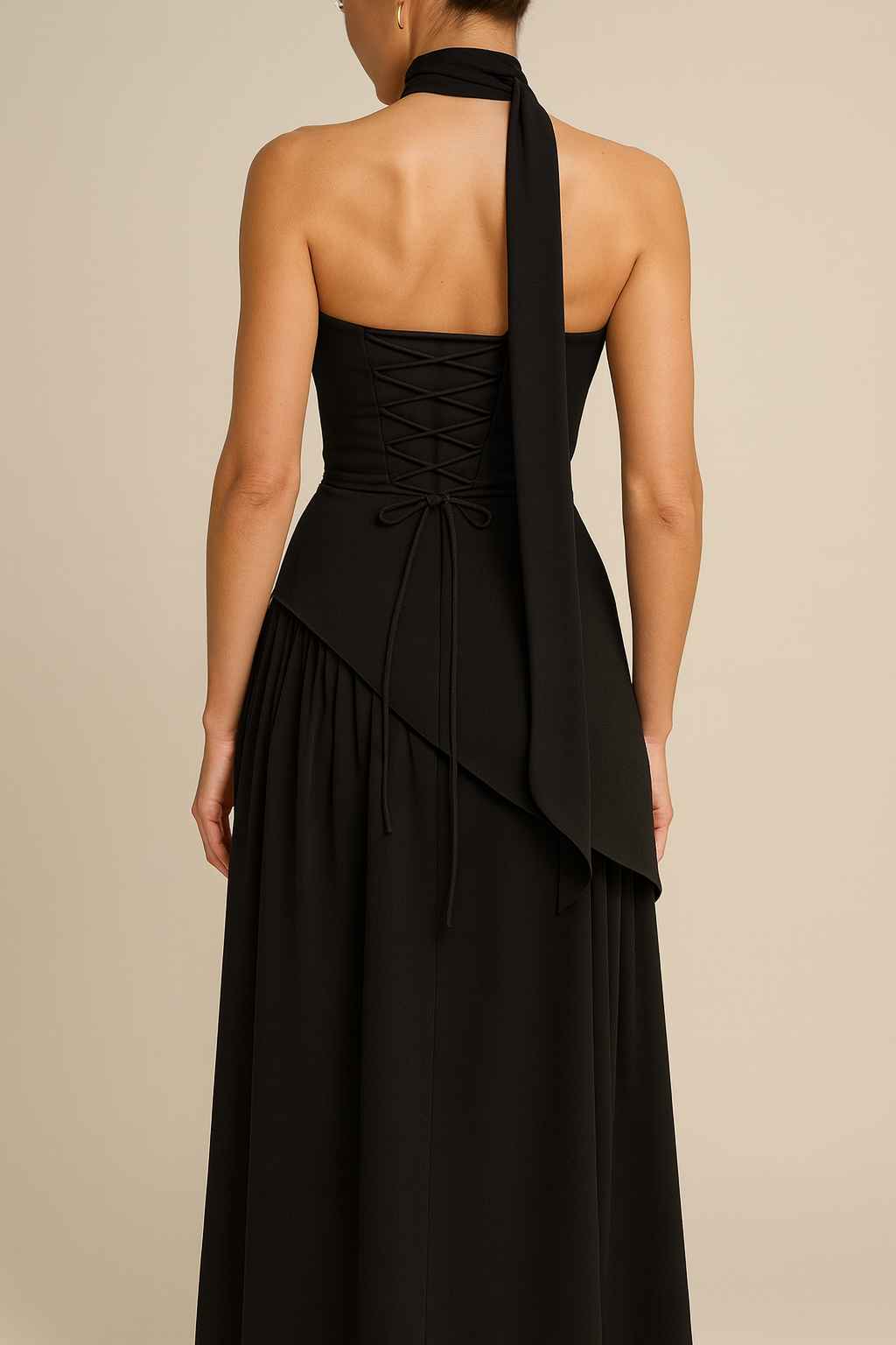 Vestido Longo Preto Bordô Allegro