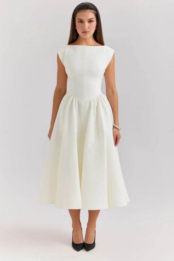 Vestido Midi Branco Ivory Atelier