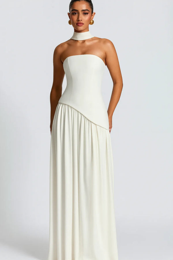 Vestido Branco Longo Marfim Luar (Poucas unidades disponíveis)