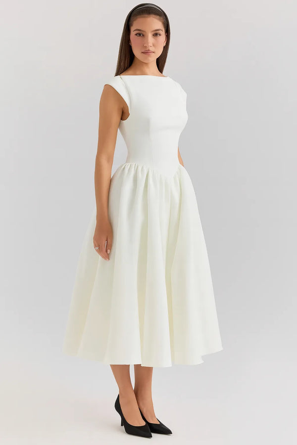 Vestido Midi Branco Ivory Atelier