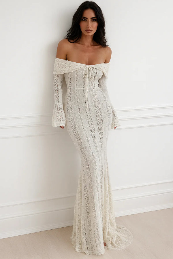 Vestido Midi Branco Pérola Versailles