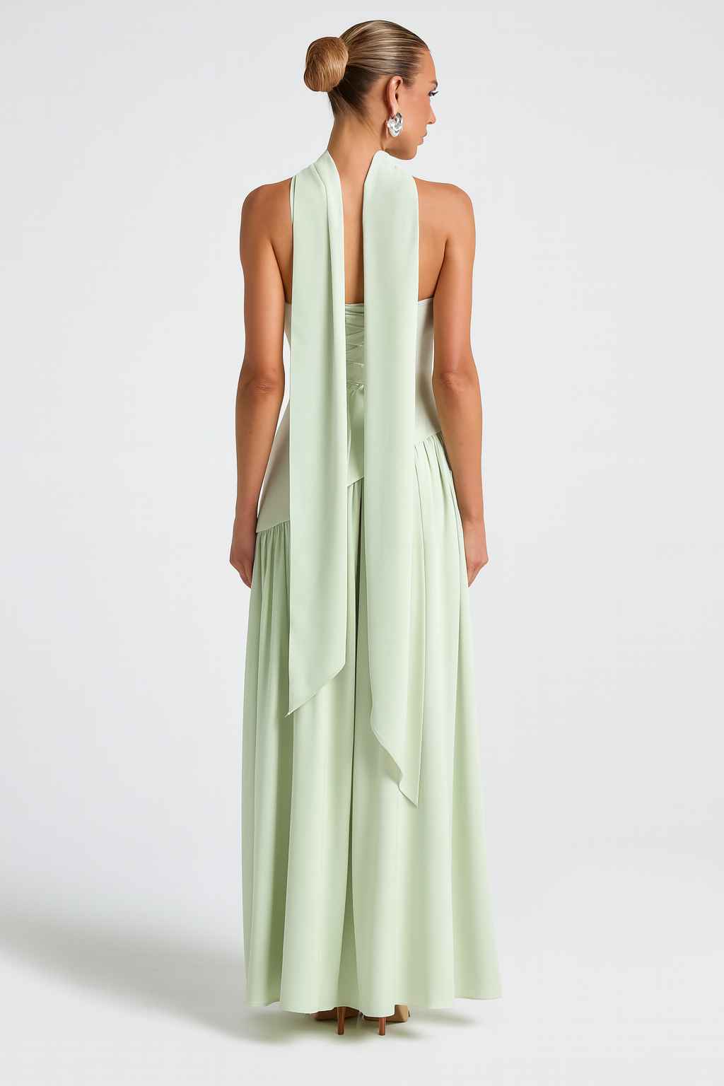 Vestido Longo Verde Celadon Soirée