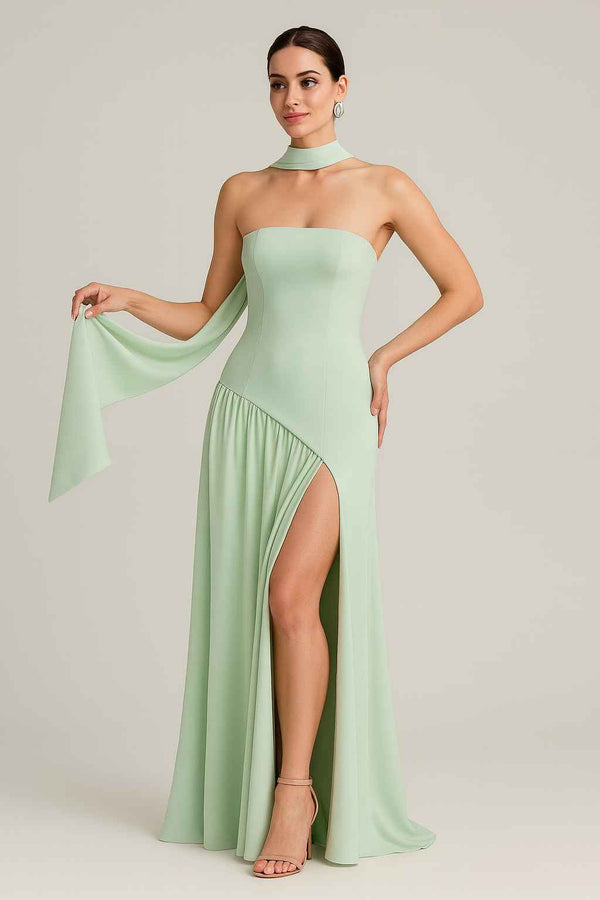 Vestido Longo Verde Celadon Soirée