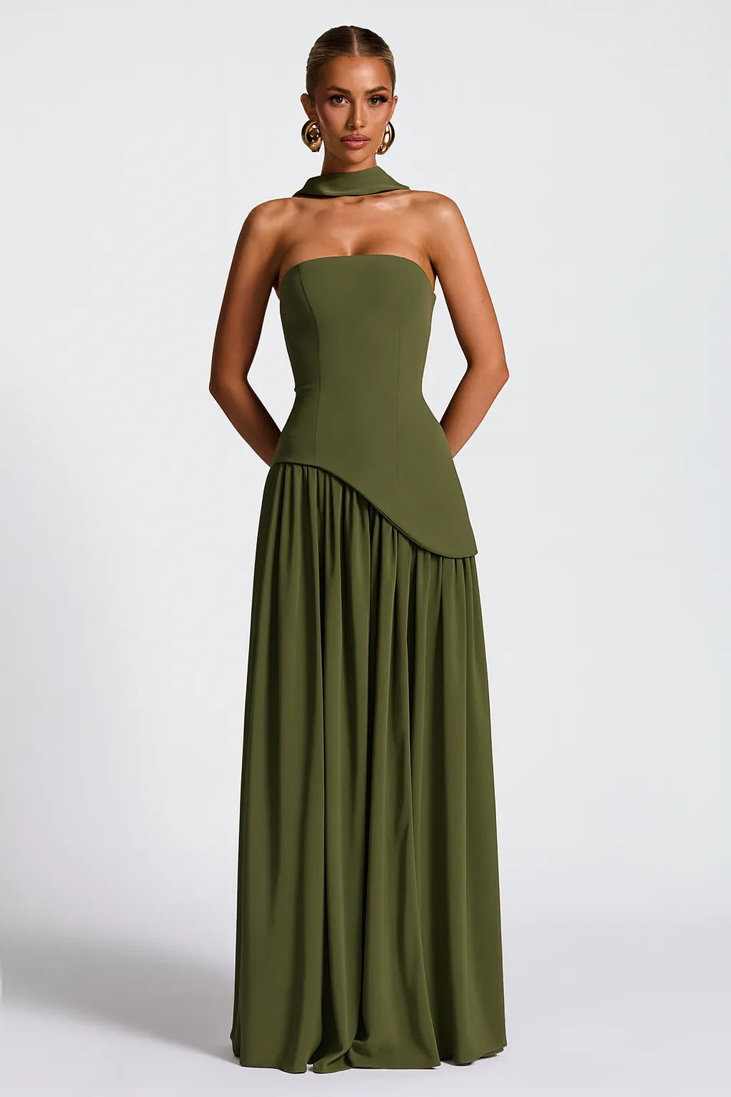 Vestido Longo Verde Bordô Allegro