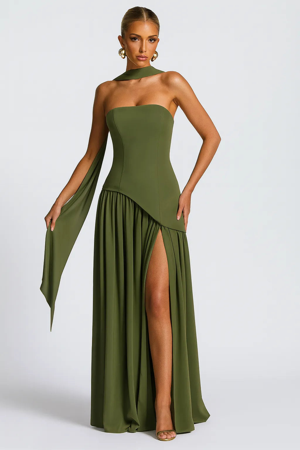 Vestido Longo Verde Bordô Allegro