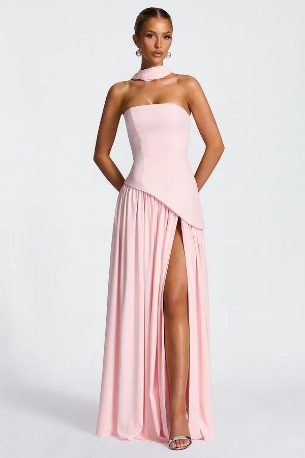 Vestido Longo Rosa Bordô Allegro