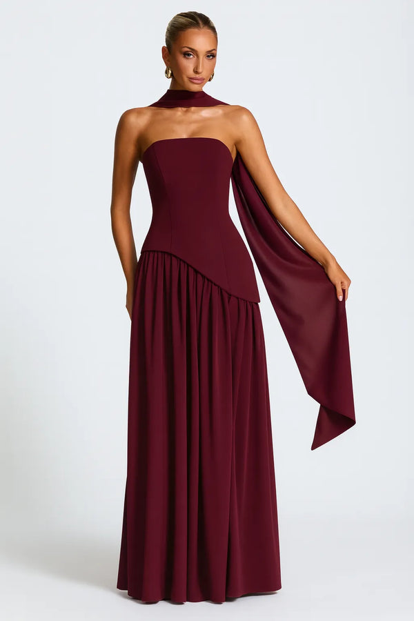 Vestido Longo Vinho Bordô Allegro